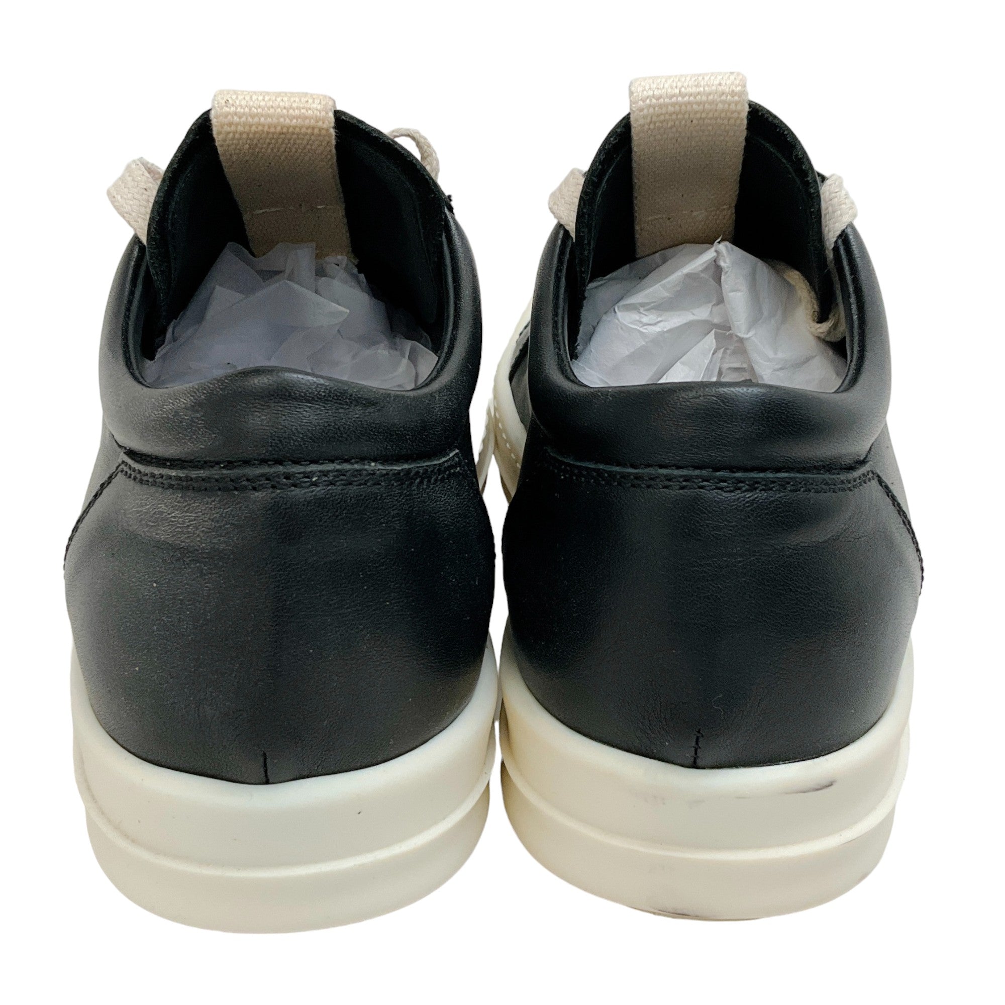 Rick Owens Black / Milk Leather Vintage Low Sneakers
