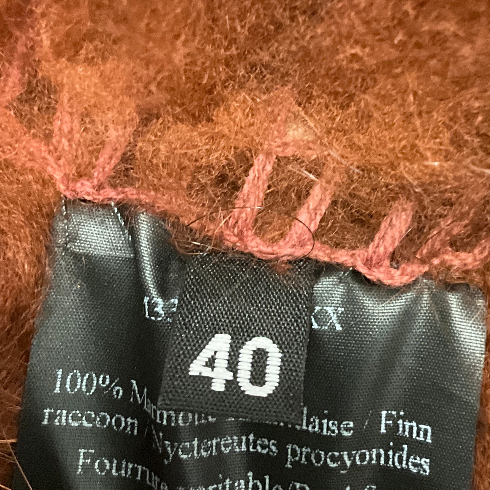 Meteo by Yves Salomon Burnt Orange Raccoon Fur Vest with Hood