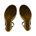 Load image into Gallery viewer, Jimmy Choo Navy Blue / Beige Portia Woven Raffia Cork Platform Wedge Sandals
