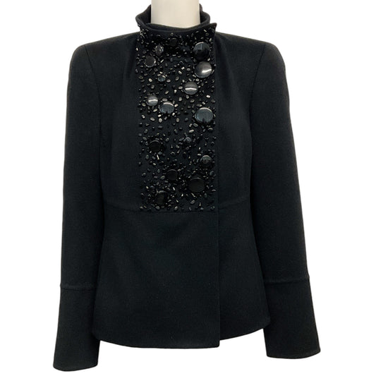 Akris Black Wool Melissa Jacket with Stones
