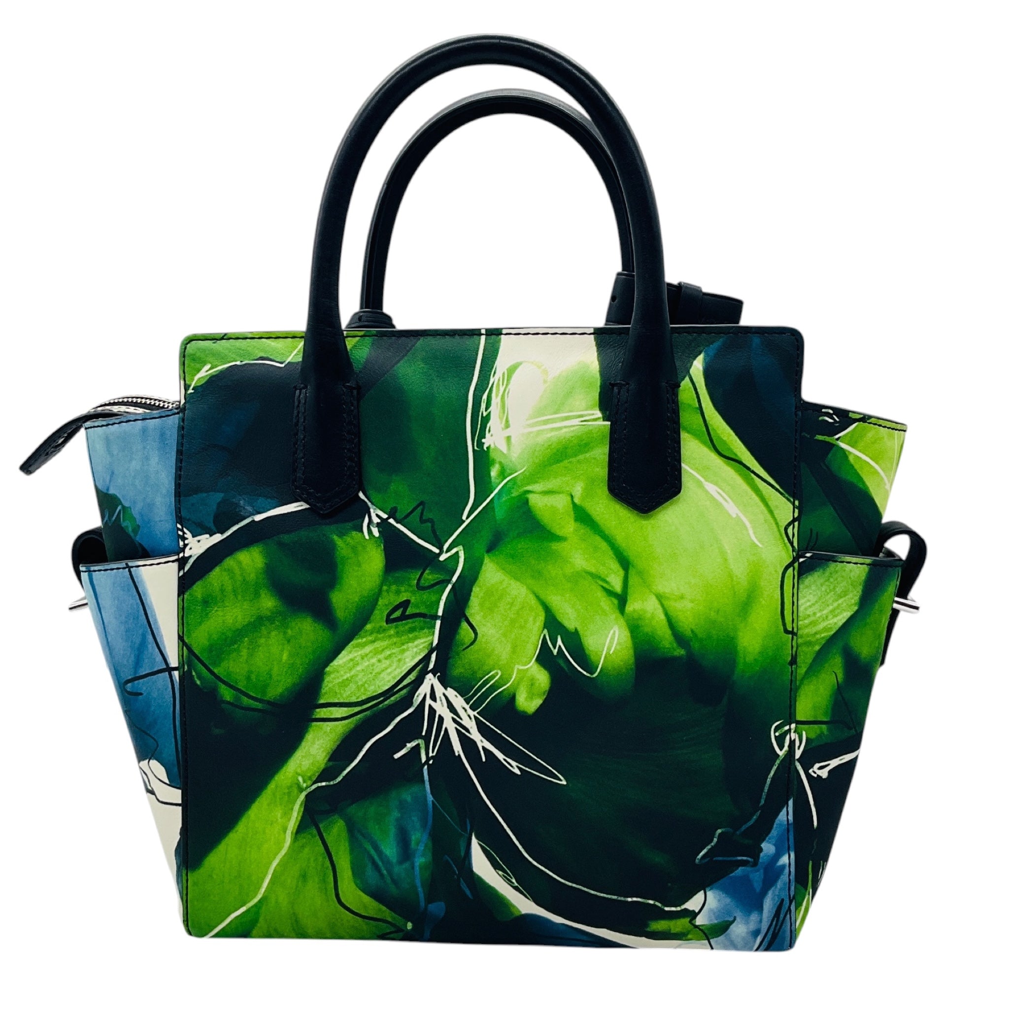 Reed Krakoff Blue / Green Floral Print Mini Atlantique Handbag