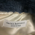 Load image into Gallery viewer, Amina Rubinacci Blue / White Wool and Alpaca Tweed Coat with Mink Fur Collar
