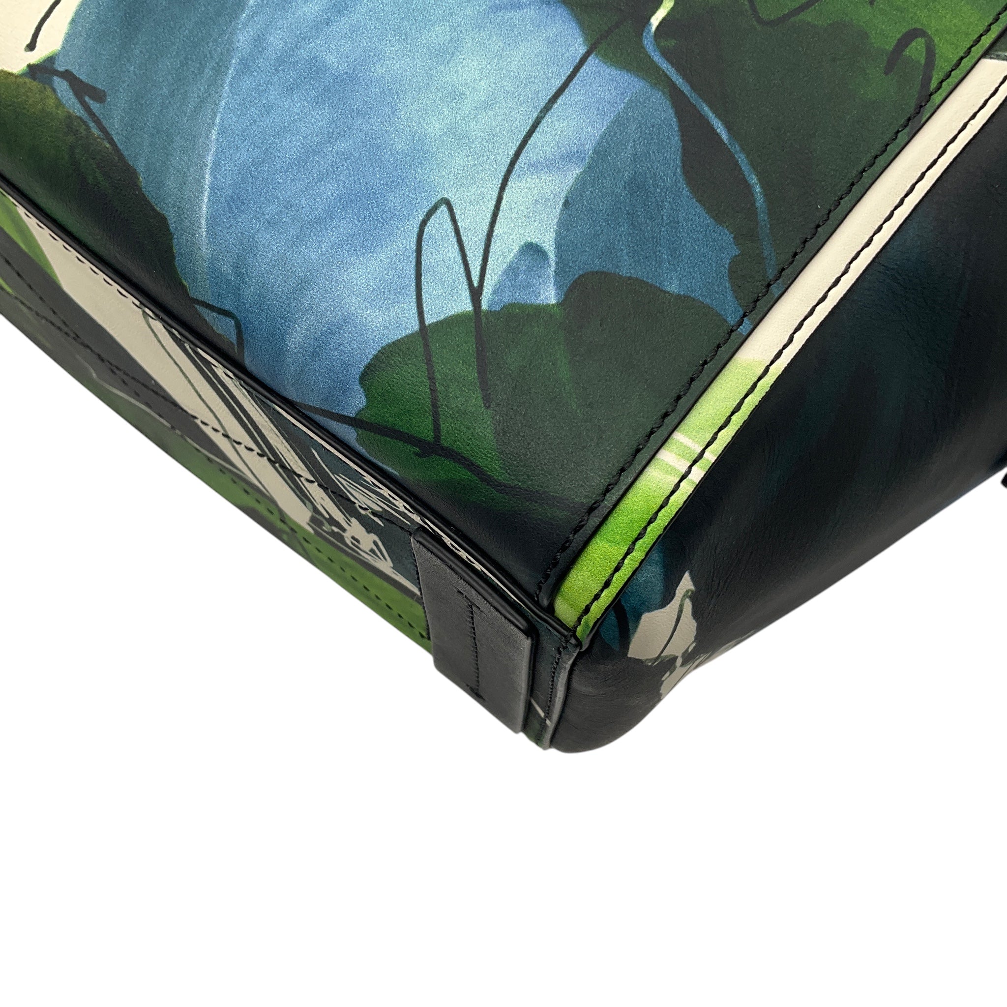 Reed Krakoff Blue / Green Floral Print Mini Atlantique Handbag