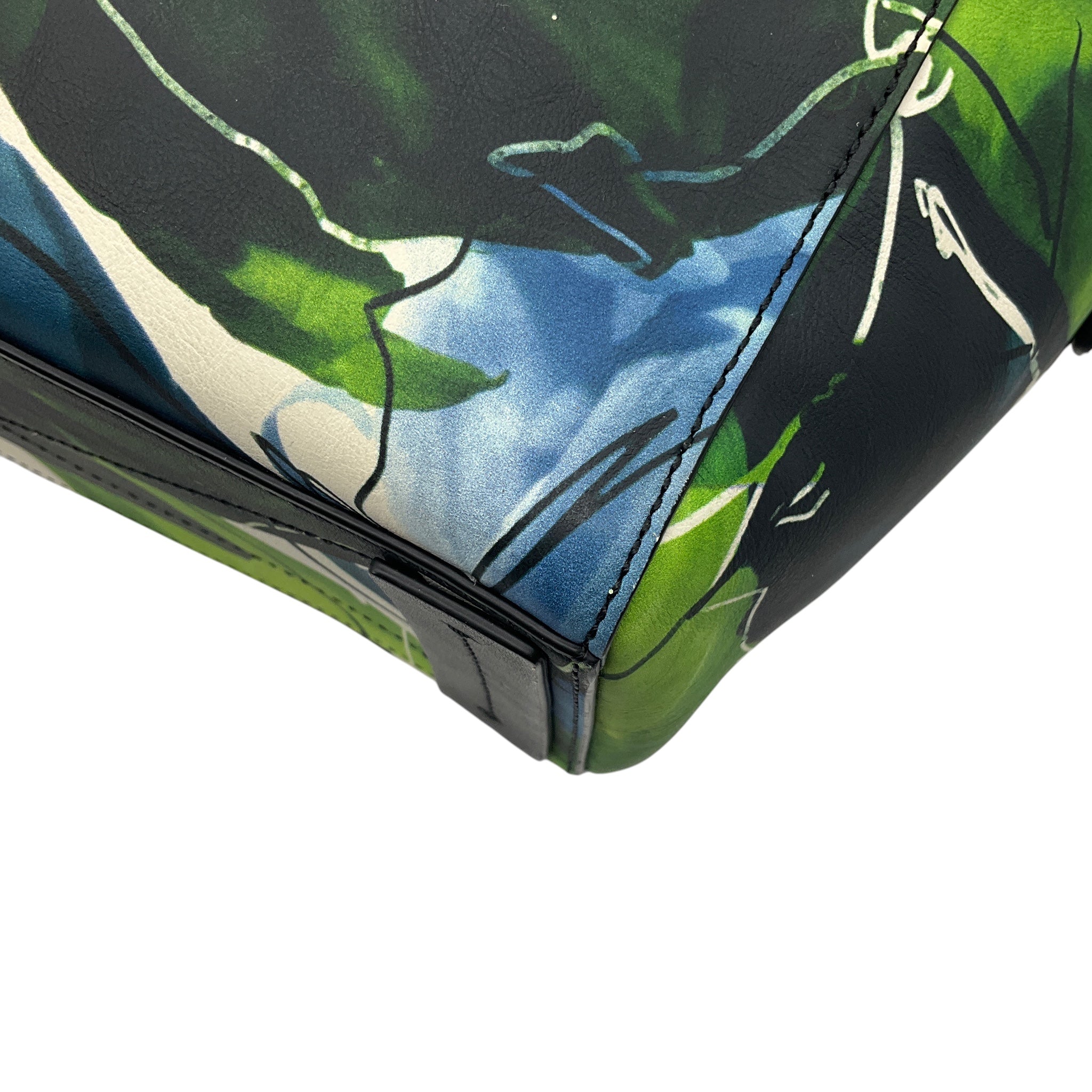 Reed Krakoff Blue / Green Floral Print Mini Atlantique Handbag