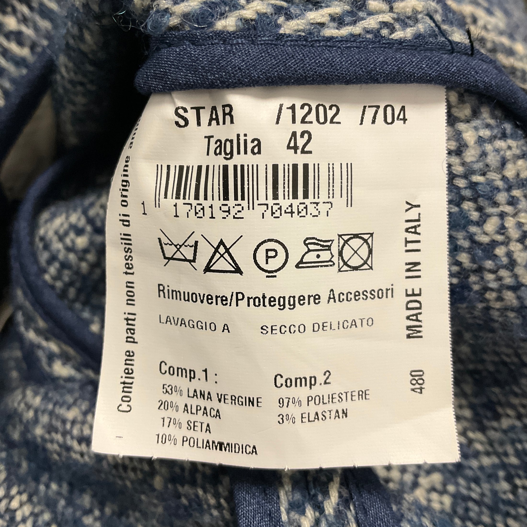 Amina Rubinacci Blue / White Wool and Alpaca Tweed Coat with Mink Fur Collar