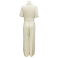 Load image into Gallery viewer, Elie Saab Ivory / Gold Hardware Short Sleeved Crepe Jumpsuit
