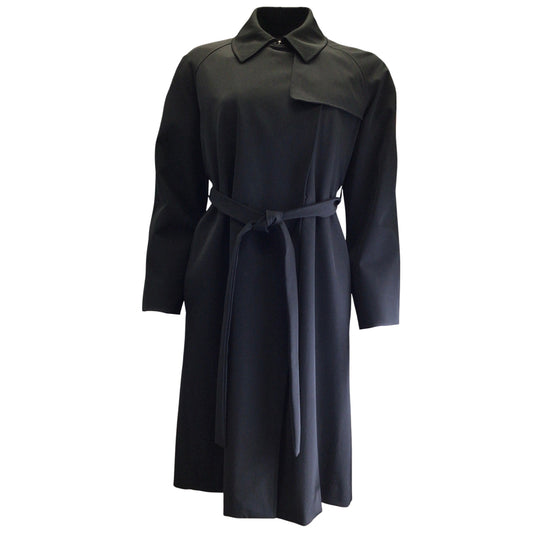 Max Mara S Collection Black Double Breasted Belted Trench Coat