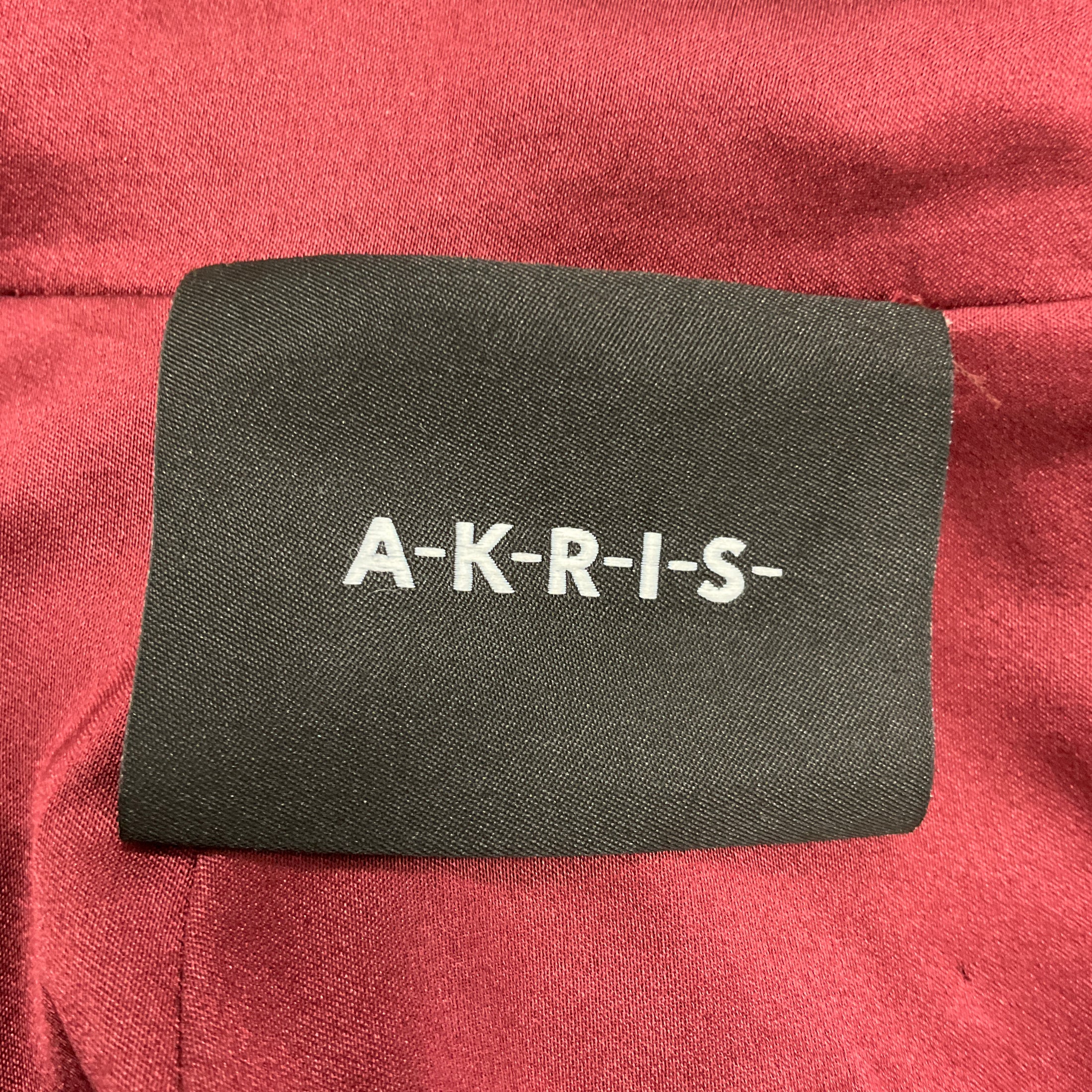 Akris Burgundy Sequined Long Sleeved Cocktail Dress