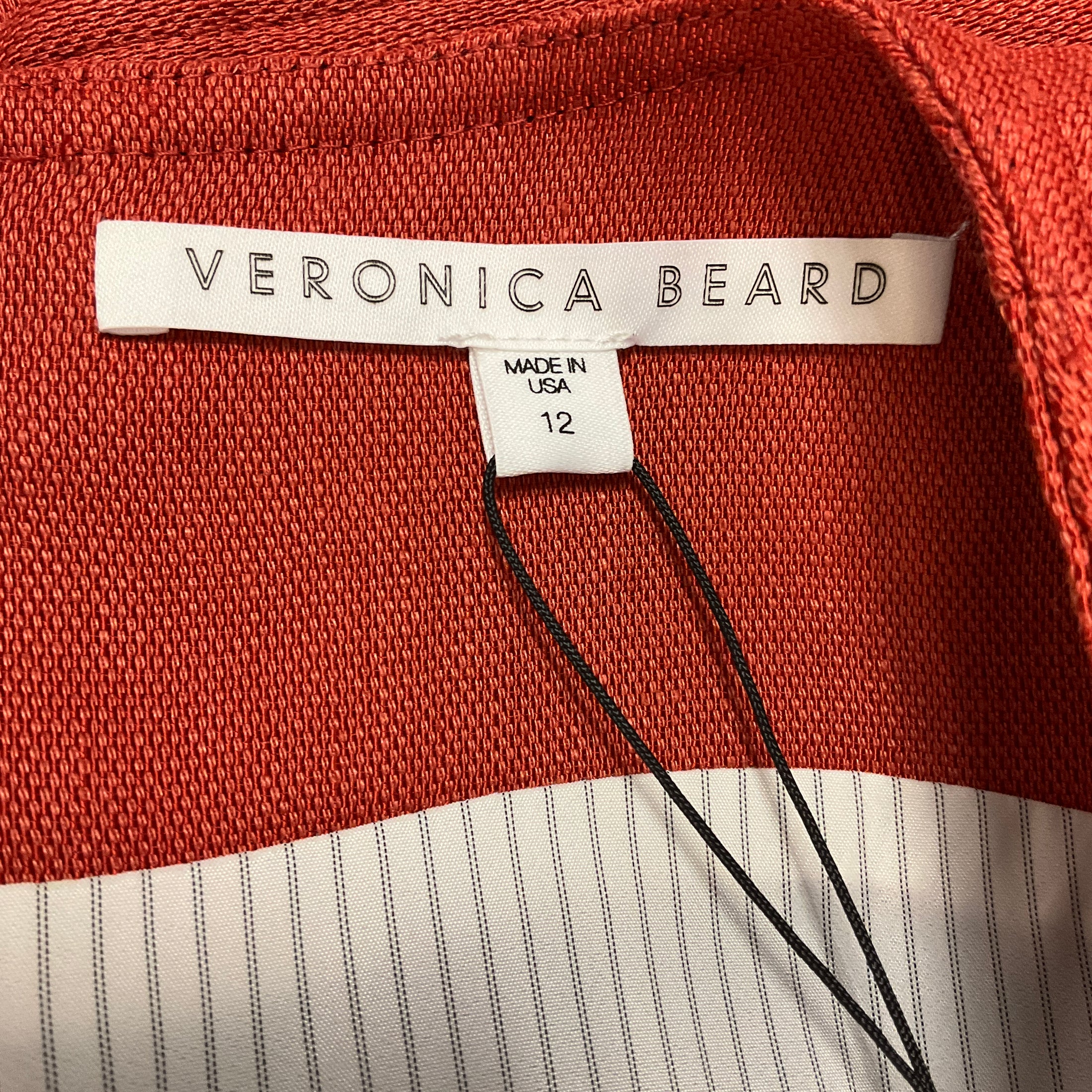 Veronica Beard Clay Sadira Belted V-Neck Linen Mini Dress