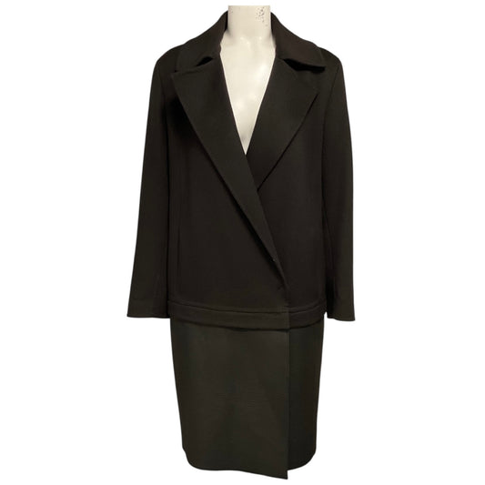 Akris Brown Cashmere and Lamb Leather Mid Length Coat