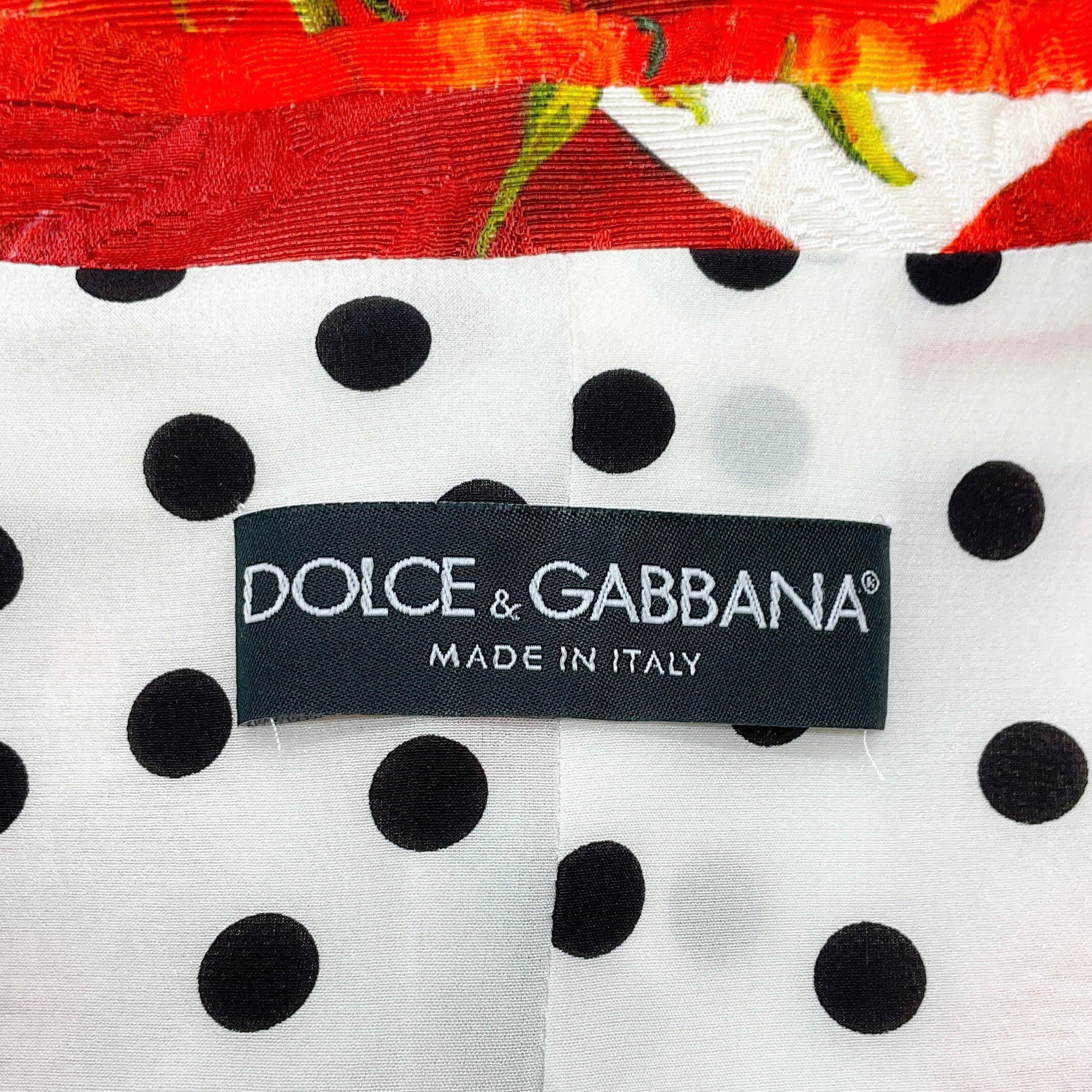 Dolce & Gabbana Red / White Jacquard Tomato Print Blazer