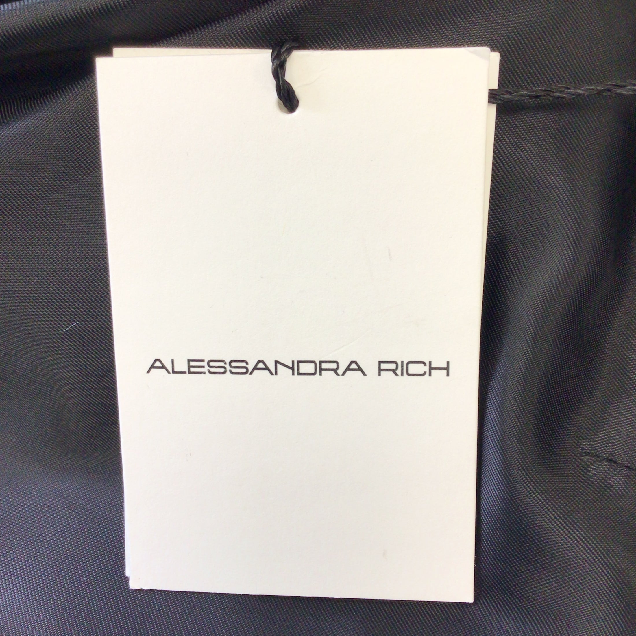 Alessandra Rich Turquoise / Black Faux Fur Trimmed Cropped Velvet Jacket