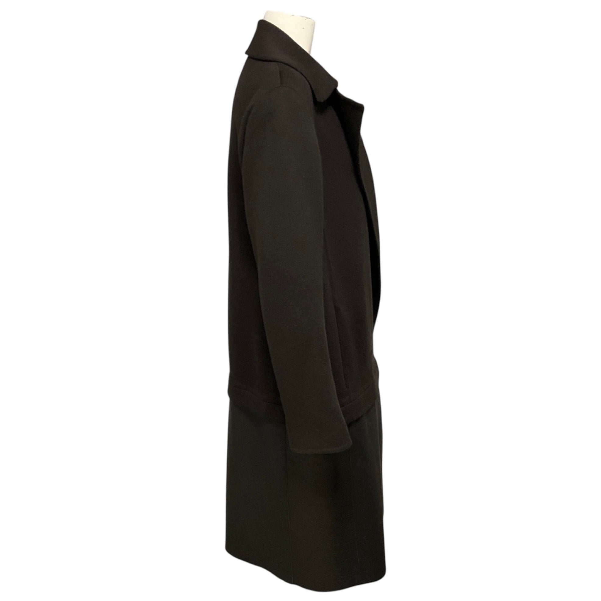 Akris Brown Cashmere and Lamb Leather Mid Length Coat