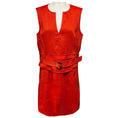 Load image into Gallery viewer, Veronica Beard Clay Sadira Belted V-Neck Linen Mini Dress
