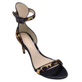 Load image into Gallery viewer, Sophia Webster Tan / Brown / Black Leopard Printed Calf Hair Ankle Strap Sandals
