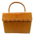 Load image into Gallery viewer, Santa Maria Golden Crocodile Skin Leather Handbag
