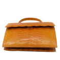 Load image into Gallery viewer, Santa Maria Golden Crocodile Skin Leather Handbag
