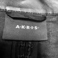 Load image into Gallery viewer, Akris Black Sheer Grid Pattern Silk Jacket with Lambskin Leather Trim
