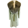 Load image into Gallery viewer, Fleurette Mojito Fox Fur Collared Belted Wool Coat
