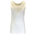Load image into Gallery viewer, Takahiromiyashita The Soloist White / Silver Embellished Fringe Detail Ribbed Tank Top
