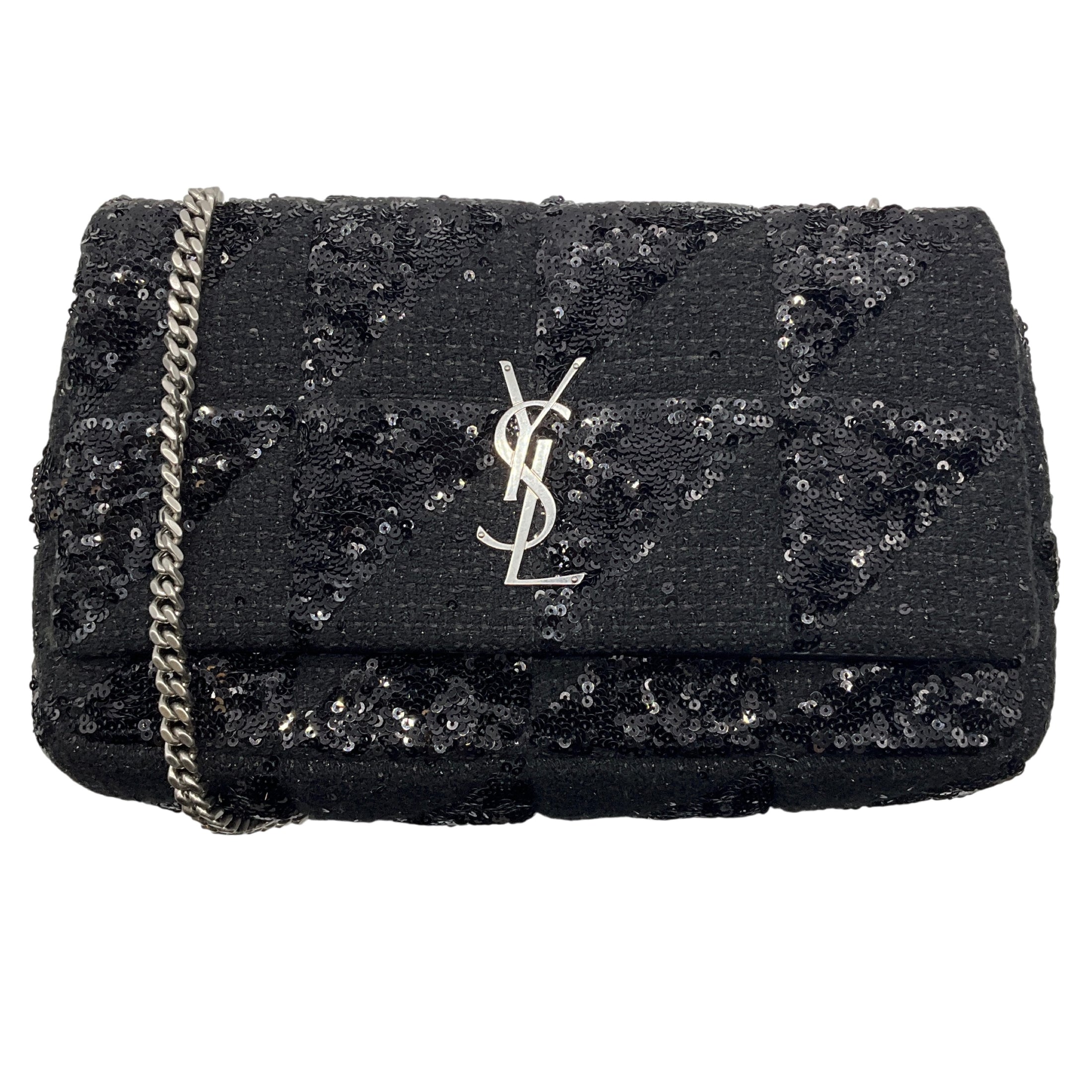Saint Laurent Black Jamie Medium Sequin Embellished Shoulder Bag