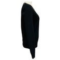 Load image into Gallery viewer, Givenchy Black / Silver Ball Embellished Long Sleeved V-Neck Wool Knit Sweater
