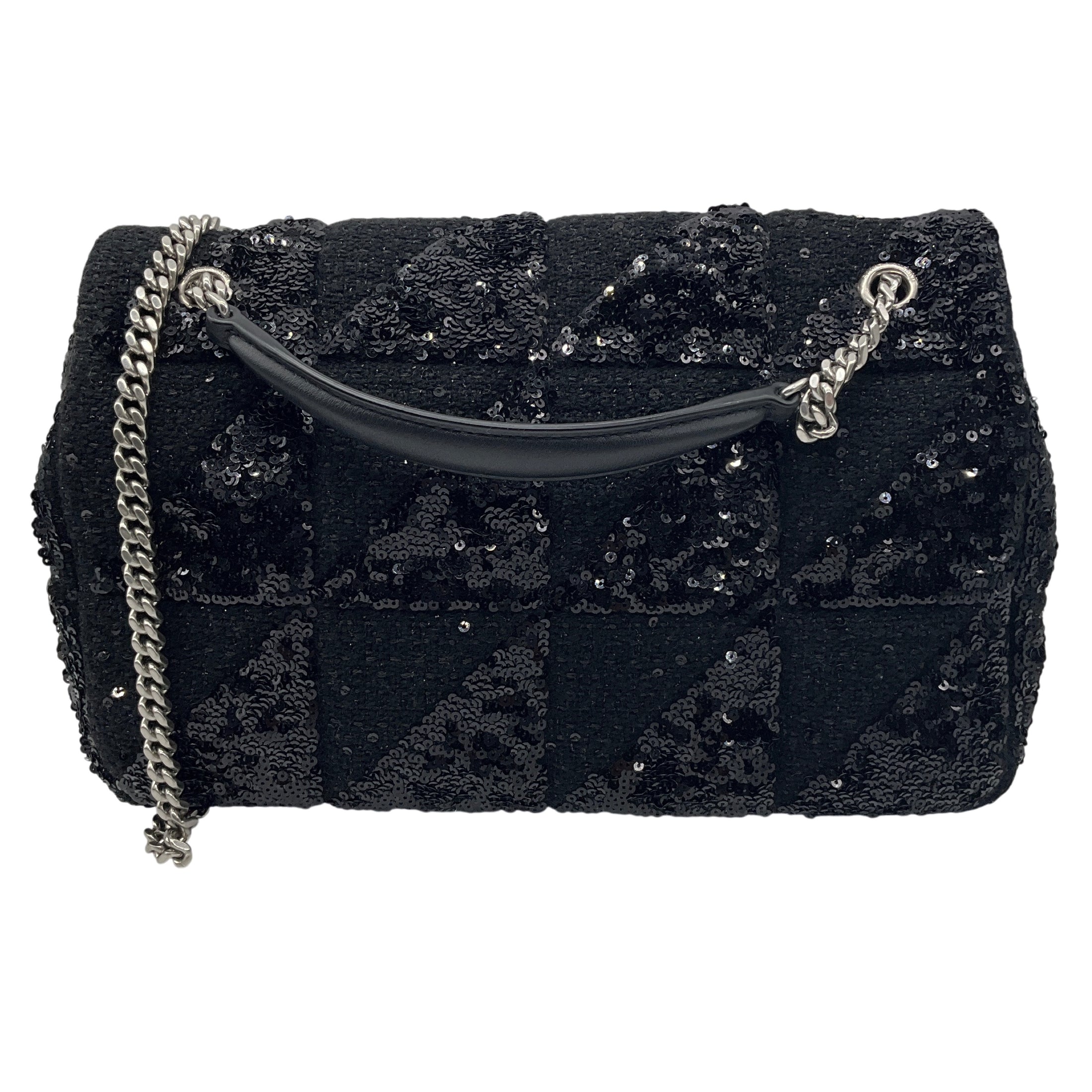 Saint Laurent Black Jamie Medium Sequin Embellished Shoulder Bag