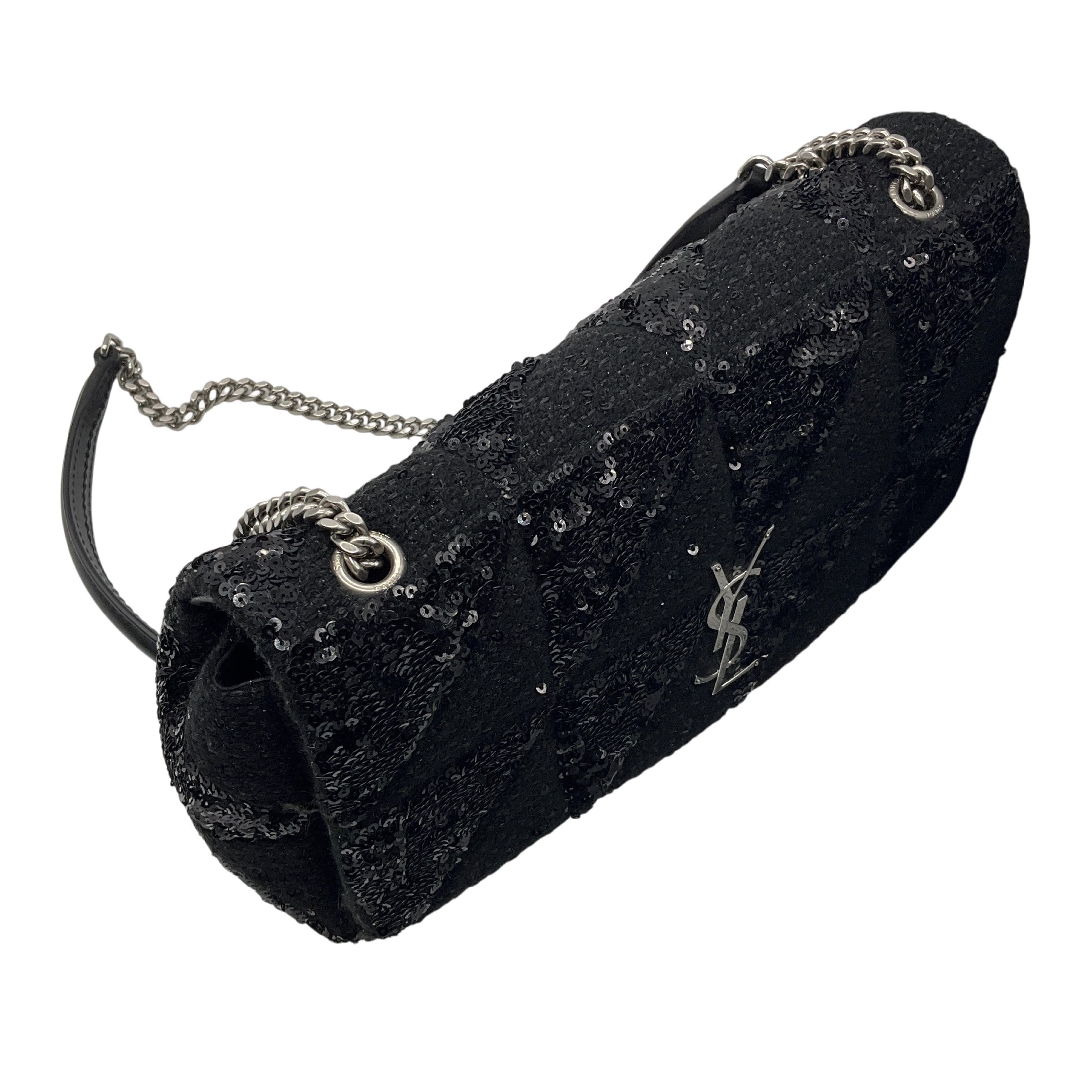 Saint Laurent Black Jamie Medium Sequin Embellished Shoulder Bag