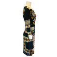 Load image into Gallery viewer, Etro Black Multi Printed Three-Quarter Sleeved V-Neck Crepe Dress
