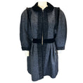 Load image into Gallery viewer, Andrew Gn Navy Blue / Black Mink Fur Trimmed Brocade Coat
