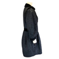 Load image into Gallery viewer, Andrew Gn Navy Blue / Black Mink Fur Trimmed Brocade Coat
