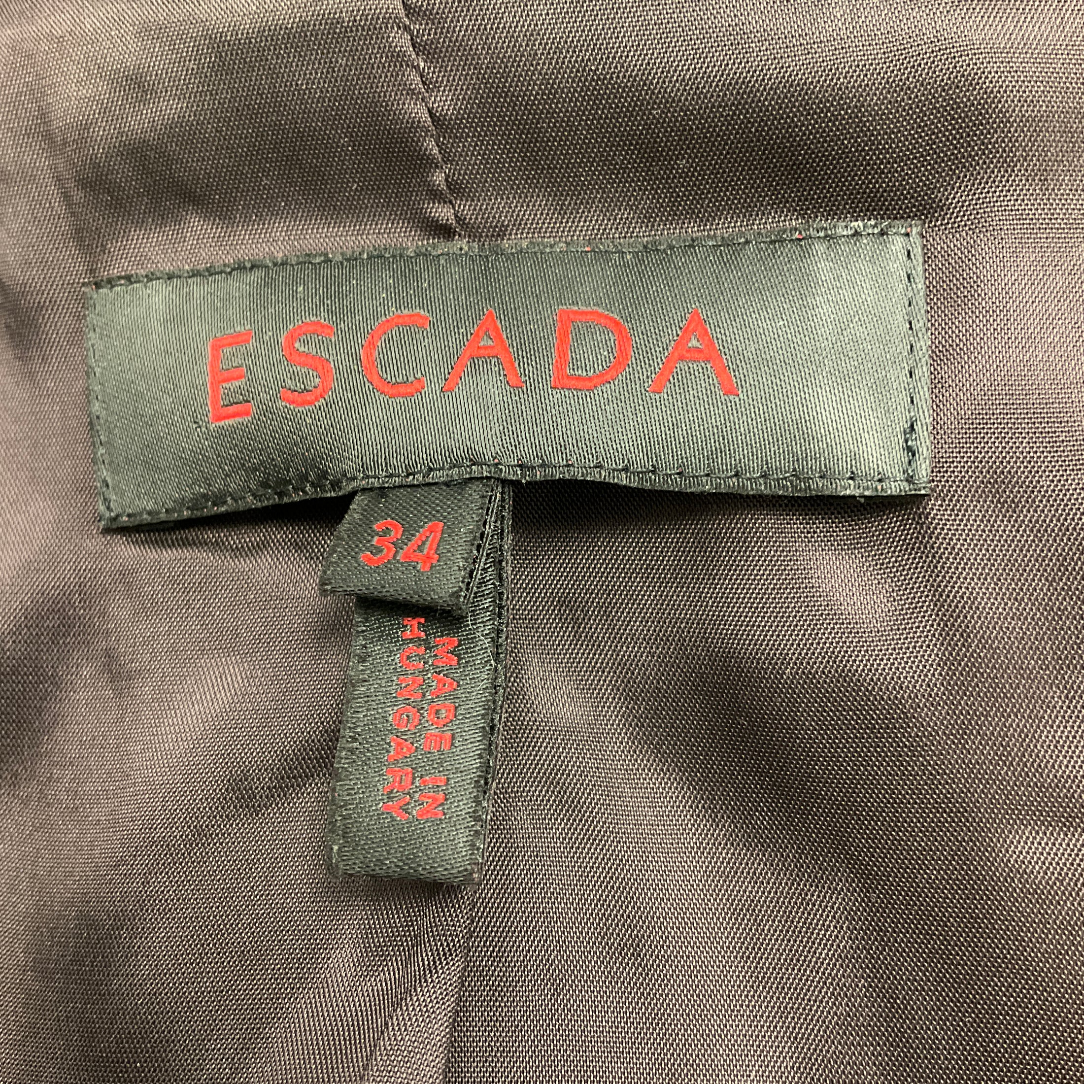 Escada Aubergine Striped Jacket and Pants Suit Set