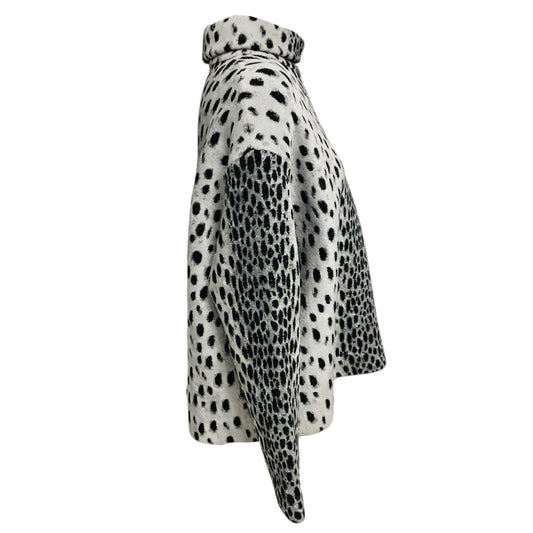 Alaia Grey / Black Animal Print Chenille Knit Pullover Sweater