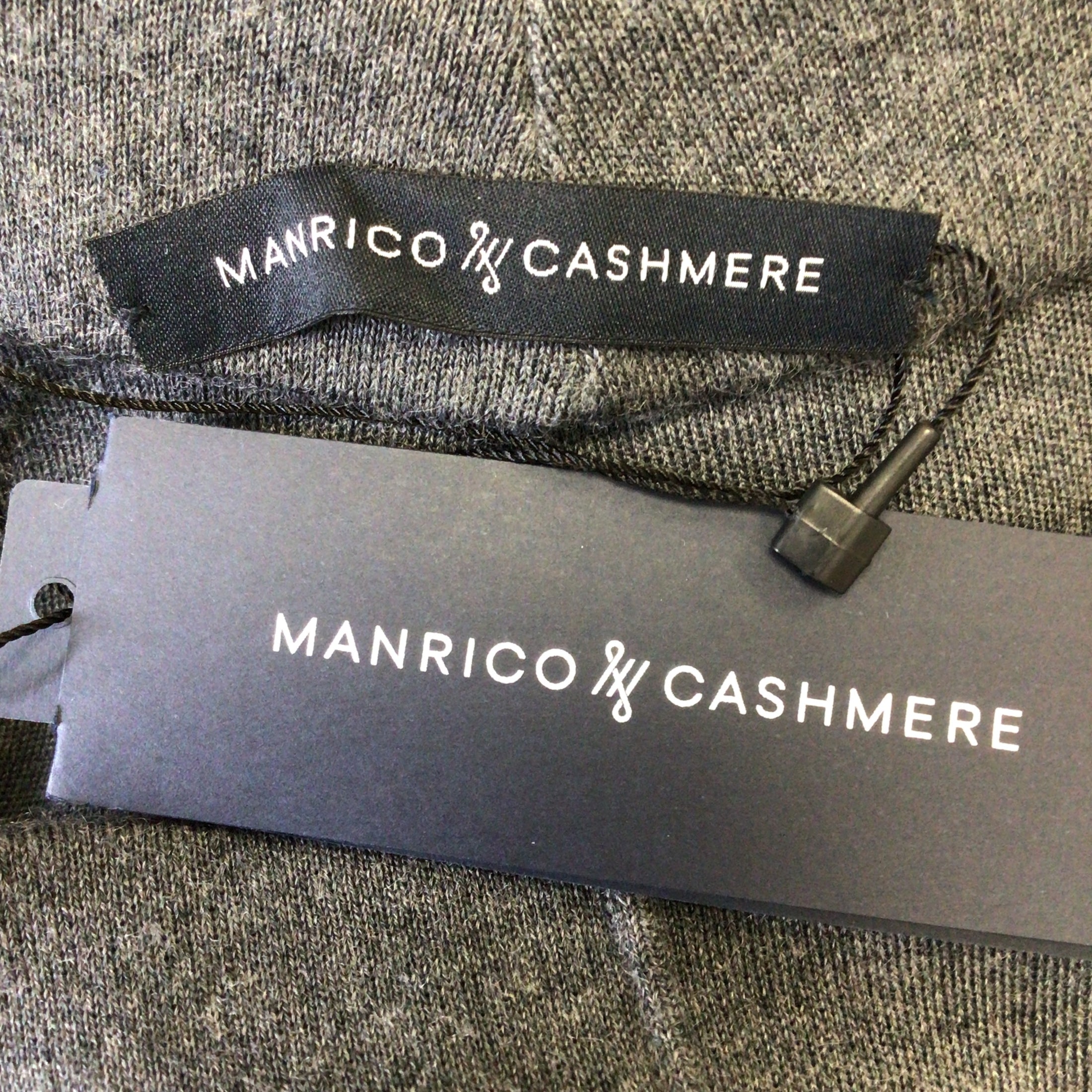 Manrico Cashmere Charcoal Grey Cuffed Cashmere Knit Pants