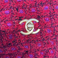 Load image into Gallery viewer, Chanel Red / Purple Multi 2023 Tweed Mini Flap Handle Bag
