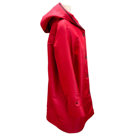 Akris Red Cashmere Lined Tessuto Parka Coat