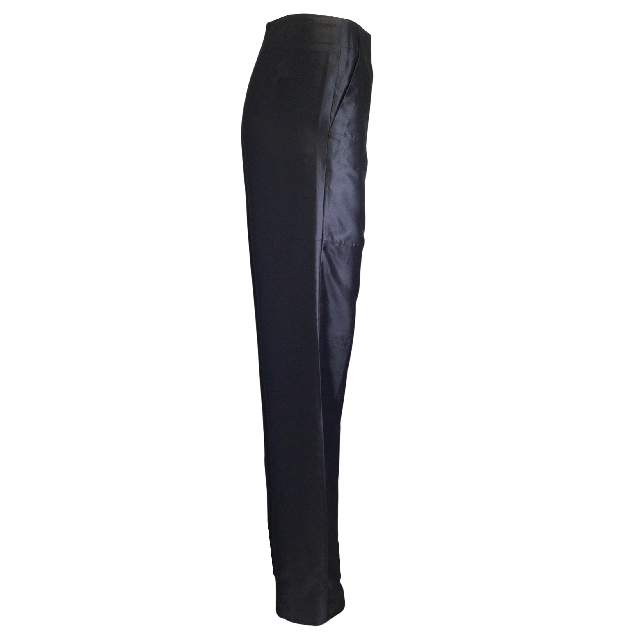 Giorgio Armani Black Silk Trousers / Pants