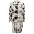 Load image into Gallery viewer, Escada White / Black Houndstooth Tweed Jacket and Skirt Suit Set
