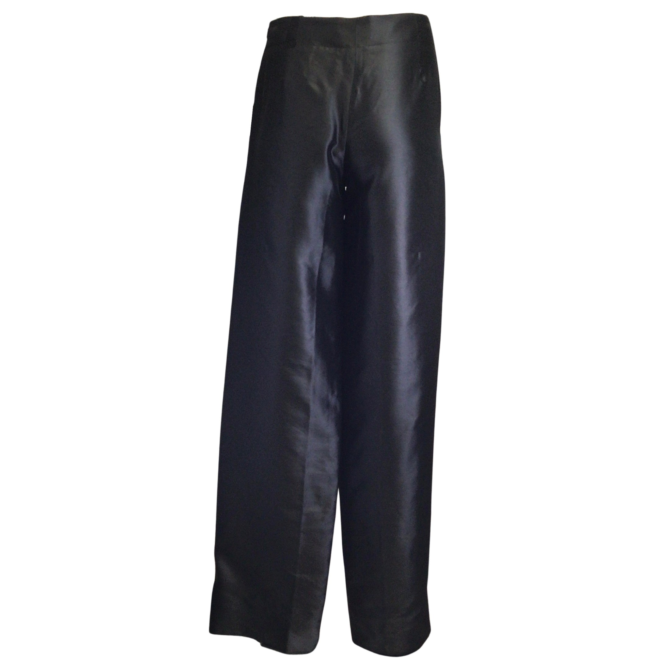 Giorgio Armani Black Silk Trousers / Pants