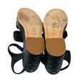 Load image into Gallery viewer, Chanel Black Quilted Leather Platform Sandals with Braided Straps and Gold Chain Trim
