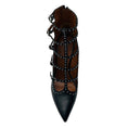 Load image into Gallery viewer, Givenchy Black / Silver Studded Leather Caged Heels

