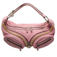 Load image into Gallery viewer, Versace Light Pink Zipper Detail Grained Leather Shoulder Bag with Braided Trim and Medusa Medallion Coins
