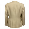 Load image into Gallery viewer, Rena Lange Champagne Beige Collarless Button Front Silk Blazer Jacket
