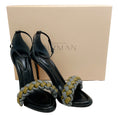 Load image into Gallery viewer, Alexandre Birman Cloud / Black Leather Braided Francis Ankle Strap Sandals
