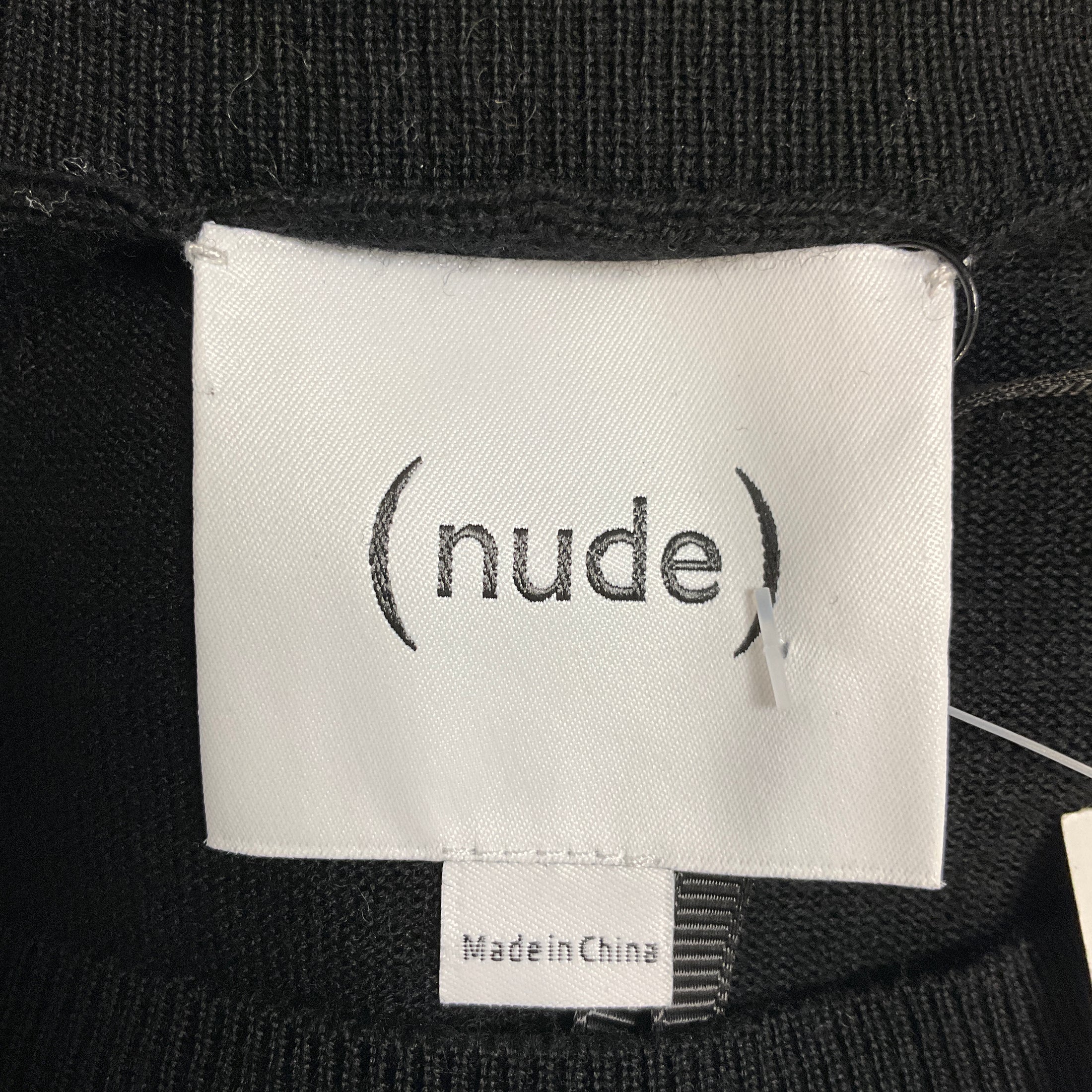 Nude Black Crew Neck Knit Pullover Sweater