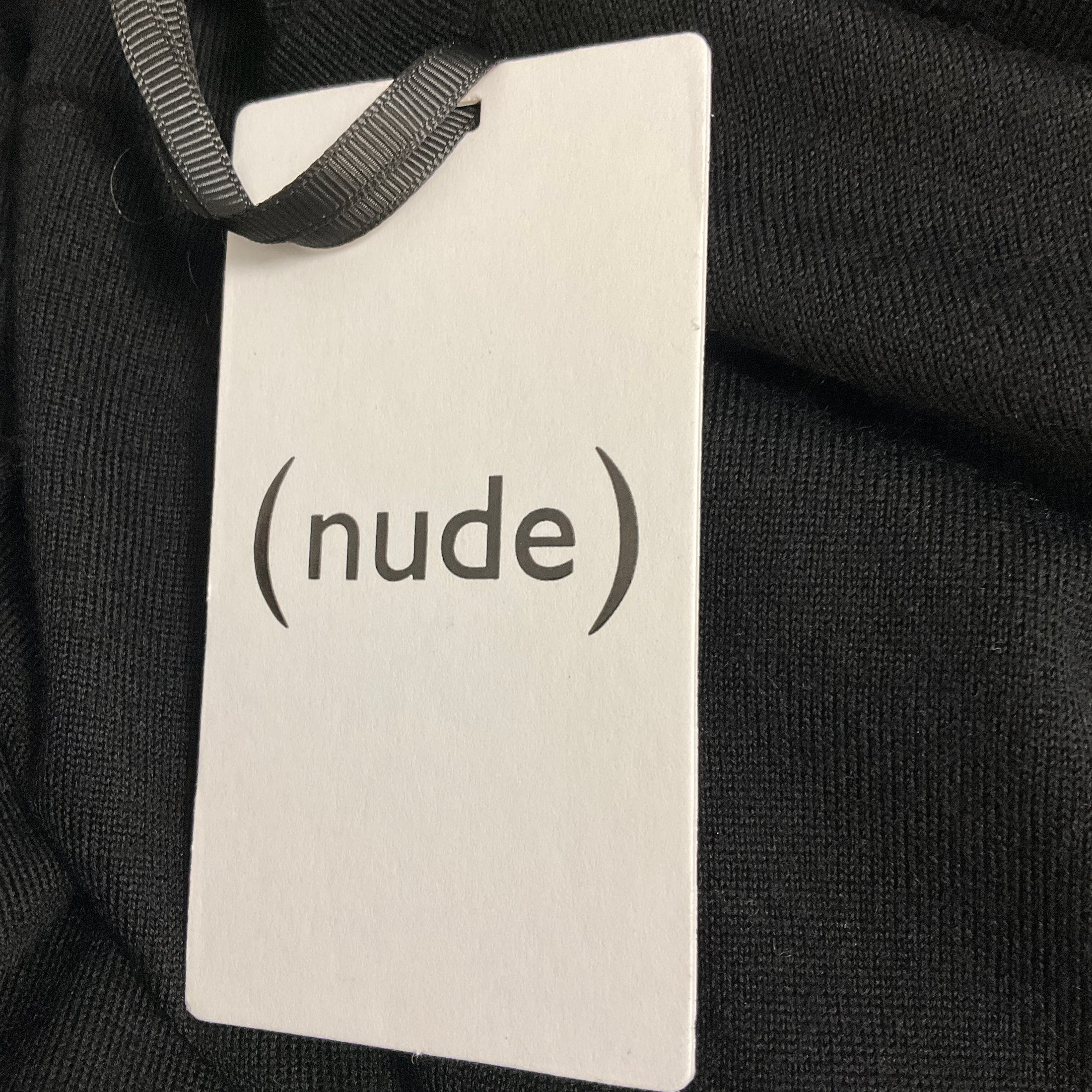 Nude Black Crew Neck Knit Pullover Sweater
