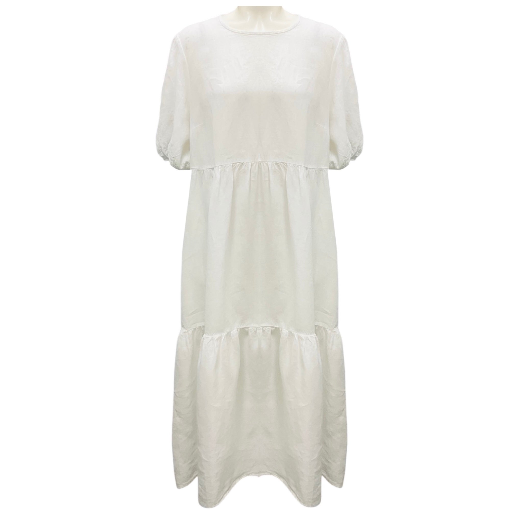 Peserico White Linen Midi Dress