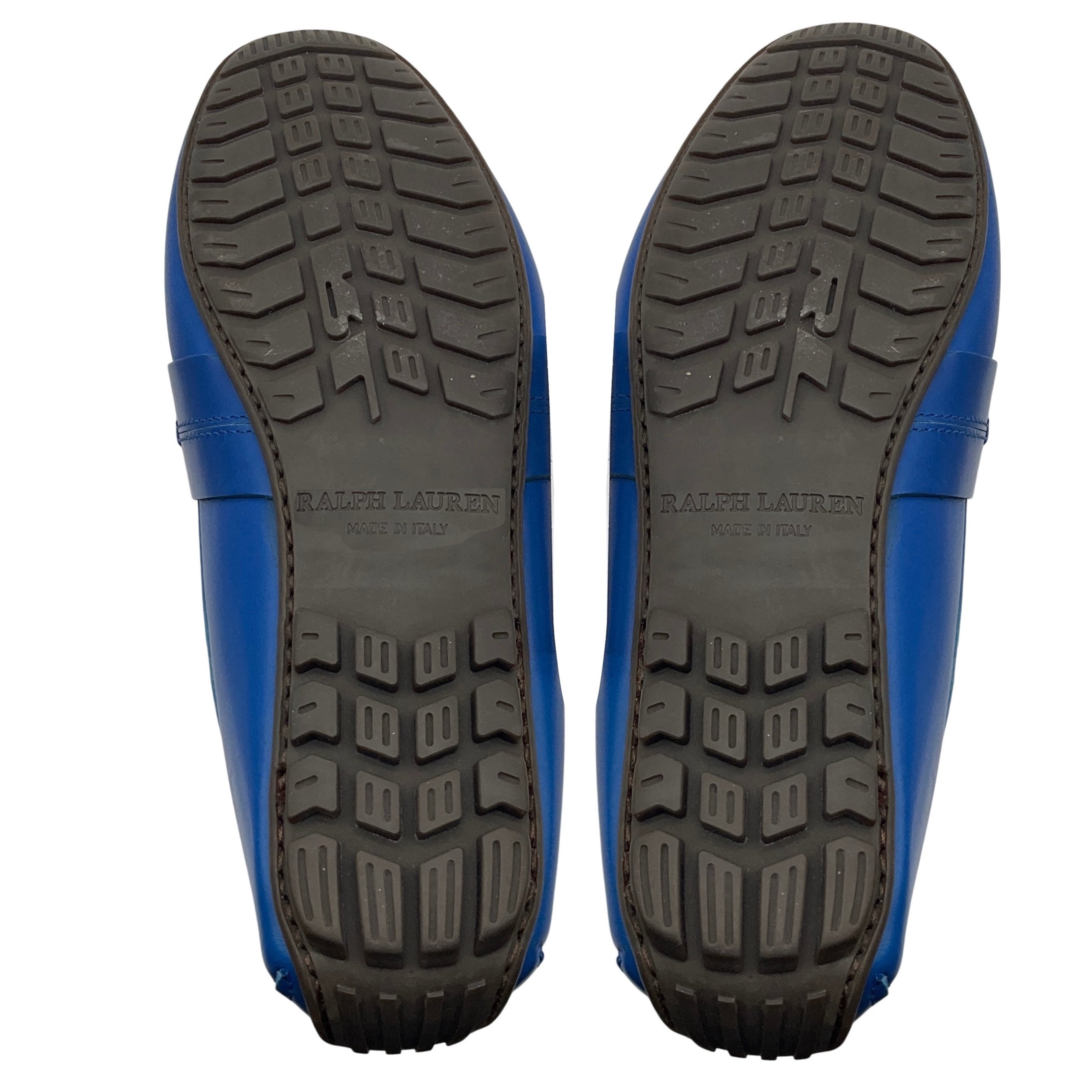 Ralph Lauren Collection Men's Blue Leather Penny Loafers