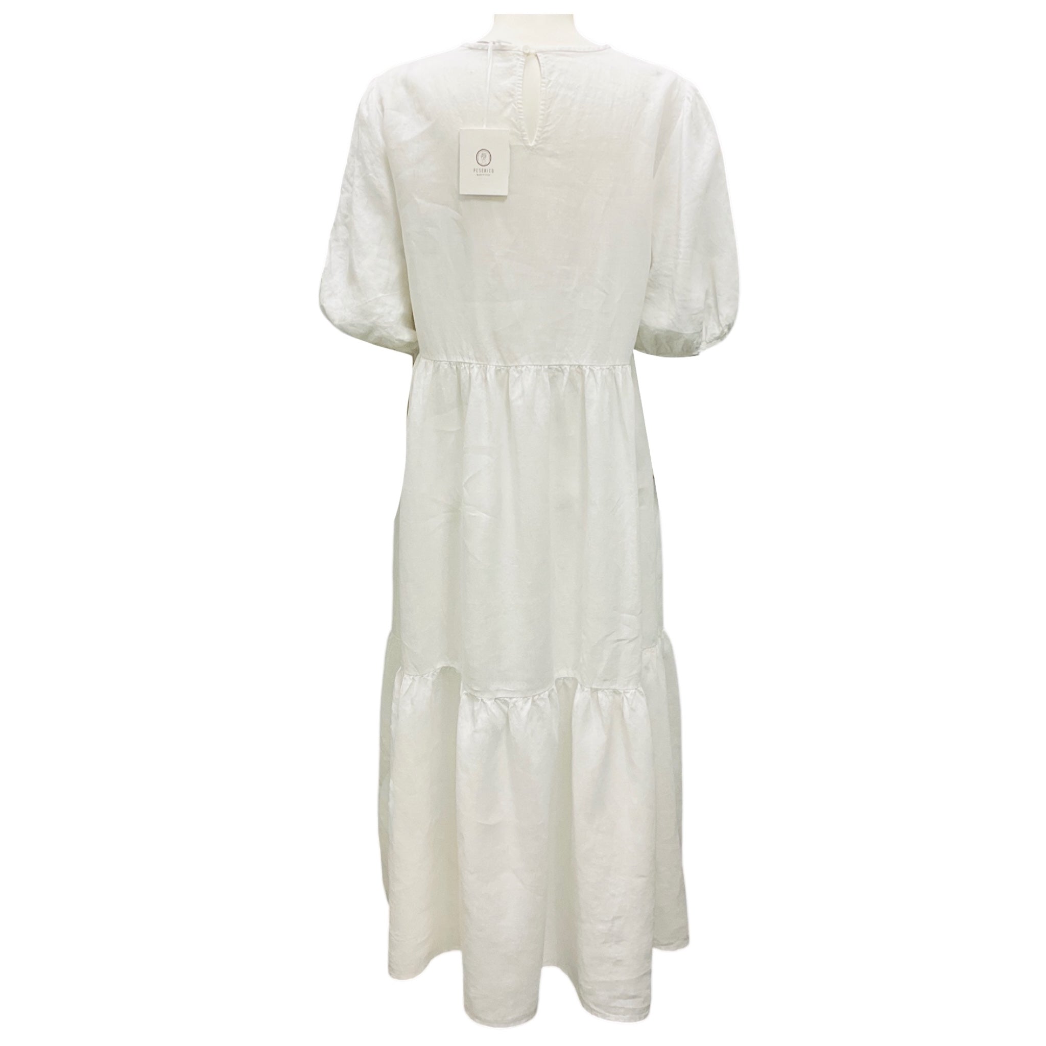 Peserico White Linen Midi Dress
