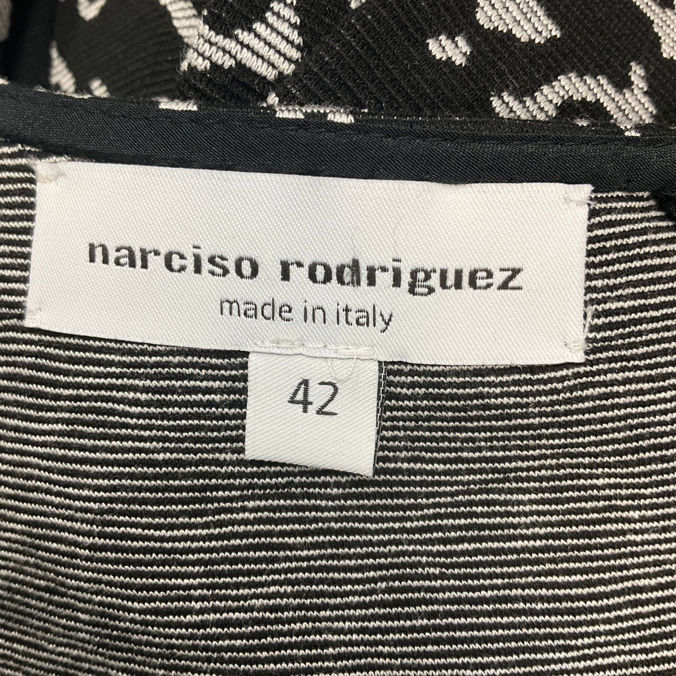 Narciso Rodriguez Black / White Fitted Stretch Knit Dress